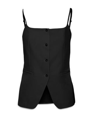 Vero Moda - Mischa Linen Sleeveless Square Neck Waistcoat