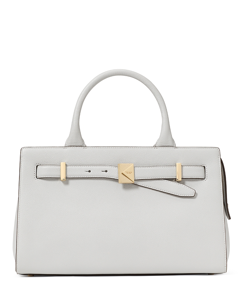 Kate Spade New York Deco Pebbled Leather Medium Satchel In Stone Path