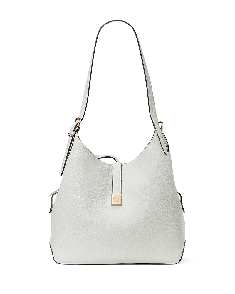 Kate Spade New York Large Deco Pebbled Leather Shoulder Bag In Stone Path