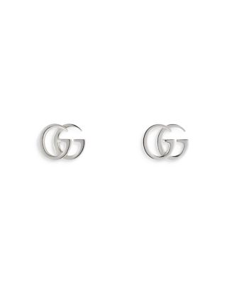 Gucci - Sterling Silver GG Marmont Double G Stud Earrings