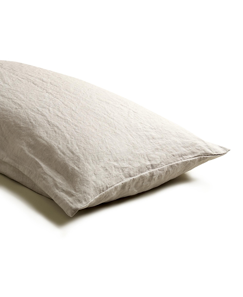 Piglet In Bed Plain Linen Pillowcase Pair In Oatmeal