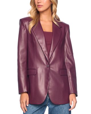 Susana Monaco Faux Leather Boyfriend Blazer