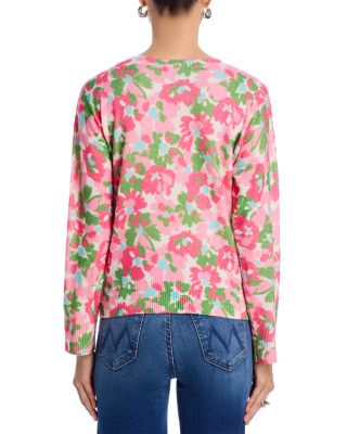 100% Cashmere Spring Floral Crewneck Sweater - Exclusive