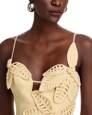 3D Floral Linen Dress