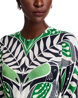 Long Sleeve Printed Midi Dress