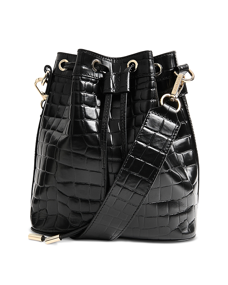 Whistles Giulia Croc Embossed Bucket Bag