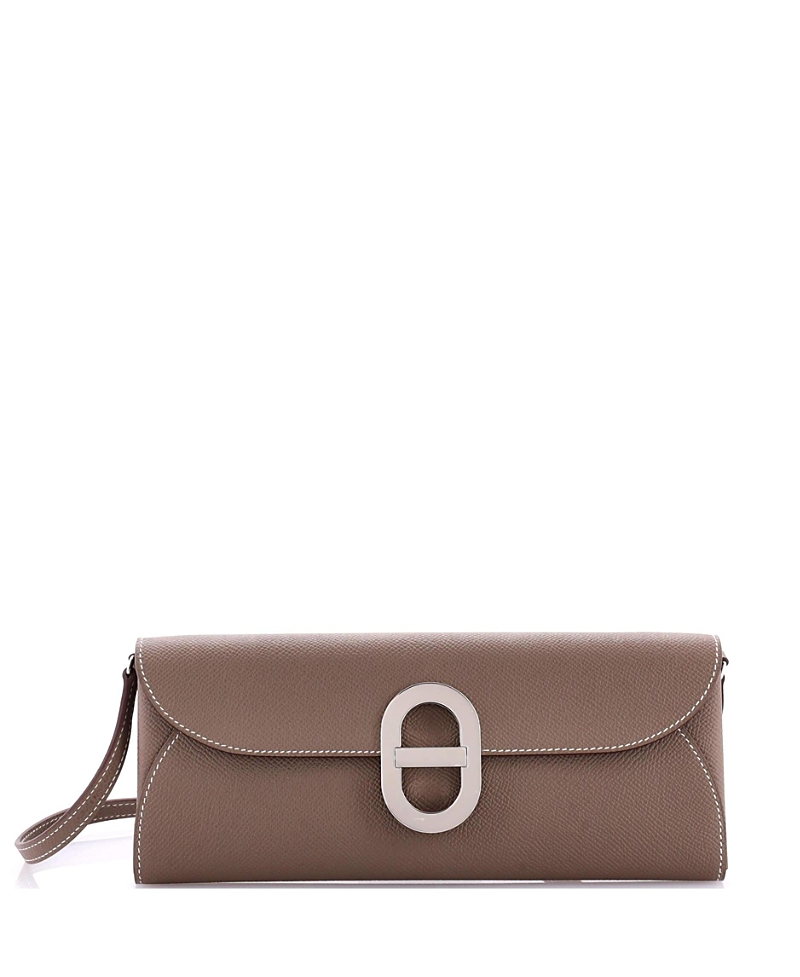 Pre-owned Pre-owned Hermes Hermes Chaine Da Ancre To Go Wallet Epsom In Gray