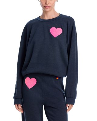 Aviator Nation - Glitter Heart Sweatshirt