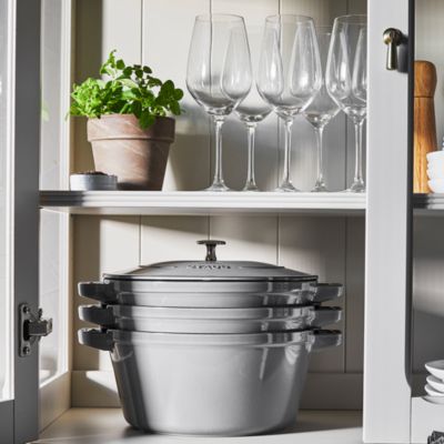 4 Pc Stackable Enameled Cast Iron Set