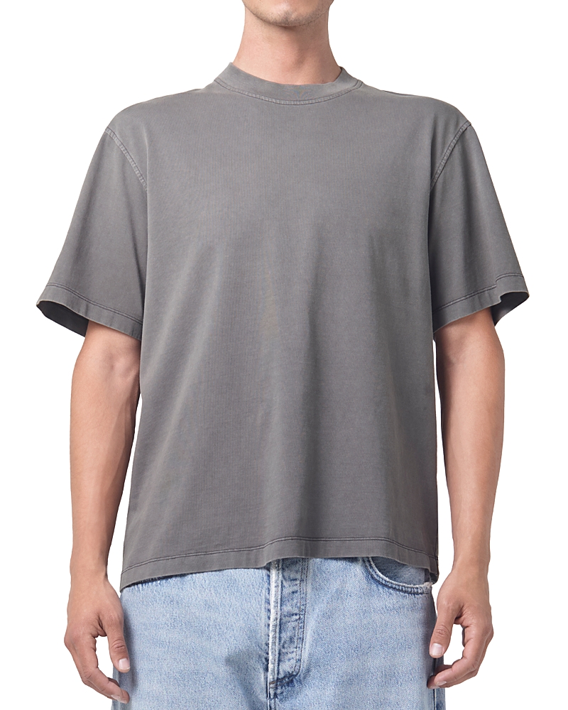 Agolde Asha Oversize Mock Neck T-shirt In Flint Wash