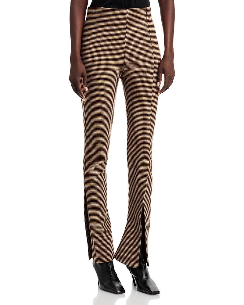 A.w.a.k.e. A. W.a. K.e. Mode Fitted Pants With Side And Frontal Slits Gingham In Gingham