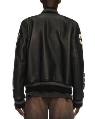 Off-White Leather Varsity Jacket | Bloomingdale's