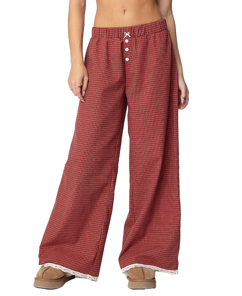 Edikted Dakota Plaid Pants