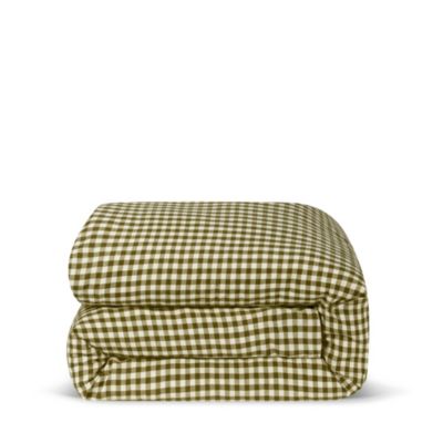 Gingham Linen Blend Duvet Cover, Queen
