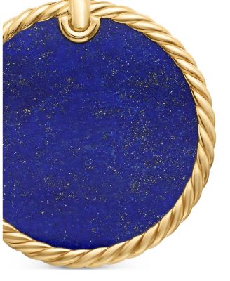 DY Elements&reg; Disc Pendant in 18K Yellow Gold with Lapis