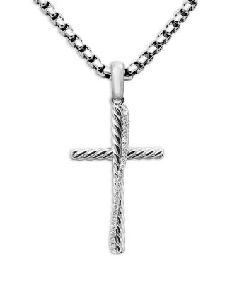 David Yurman - Sterling Silver Amulets Diamond Draped Cross Pendant
