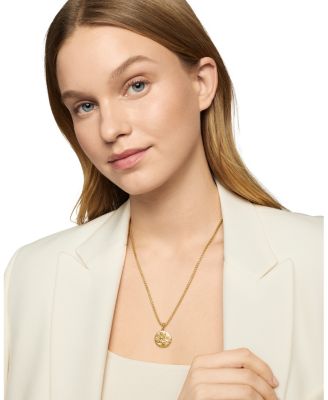 18K Yellow Gold Diamond Aquarius Amulet Pendant