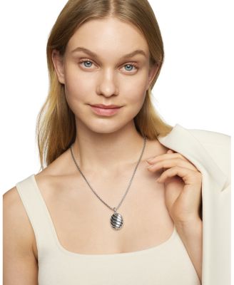 Sterling Silver Amulets Sculptured Oval Locket Amulet Pendant