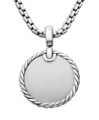 Sterling Silver Elements&reg; Diamond Pav&eacute; Disc Pendant