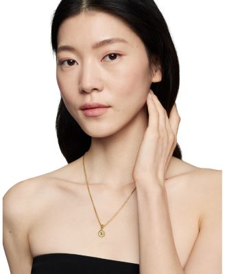 18K Yellow Gold Evil Eye Amulet with Emeralds & Diamonds