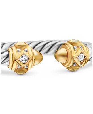 Sterling Silver & 14K Yellow Gold Renaissance Ring with Diamonds