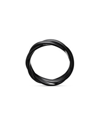 Men's DY Helios Band Ring in Black Titanium, 6mm