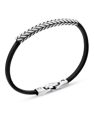 Chevron Leather ID Bracelet