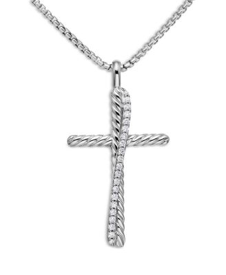 David Yurman - Crossover Cross with Diamonds on Chain