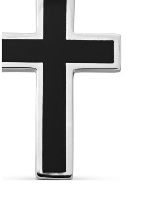 Men's Exotic Stone Cross in Sterling Silver with Black Onyx, 26mm