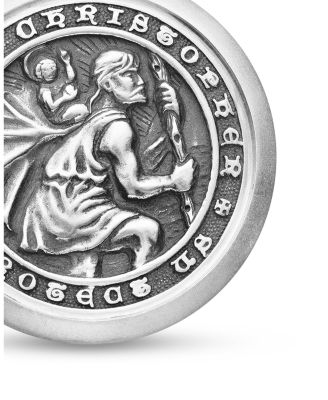 Men's St. Christopher Amulet in Sterling Silver, 34.5mm
