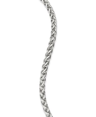 Men's Wheat Chain Bracelet in Sterling Silver, 4mm