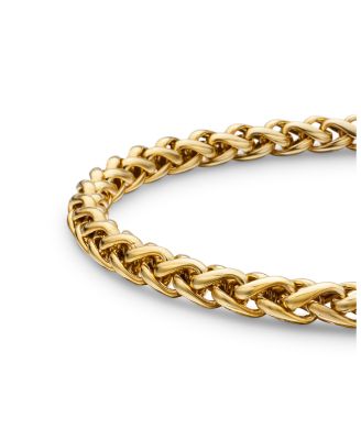 Men's Wheat Chain Bracelet in 18K Yellow Gold, 4mm