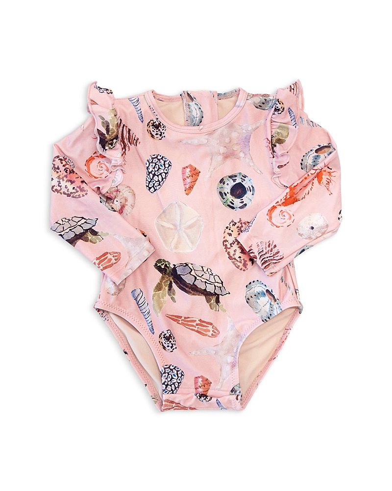 Pink Chicken Girls' Rachel One Piece Swimsuit - Baby In Pink Shells