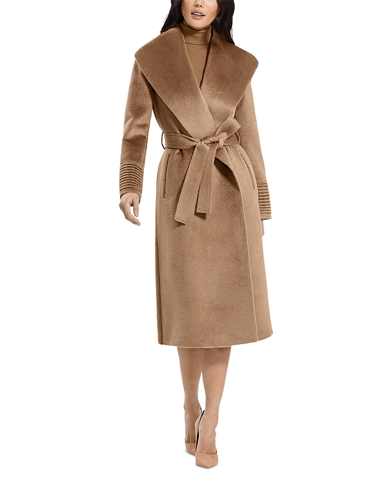 Sentaler Belted Alpaca Wool Long Wrap Coat In Dark Camel