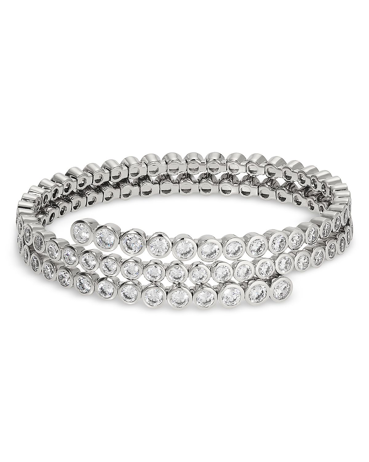 Nadri Dazzle Cubic Zirconia Bezel Triple Flex Wrap Bracelet