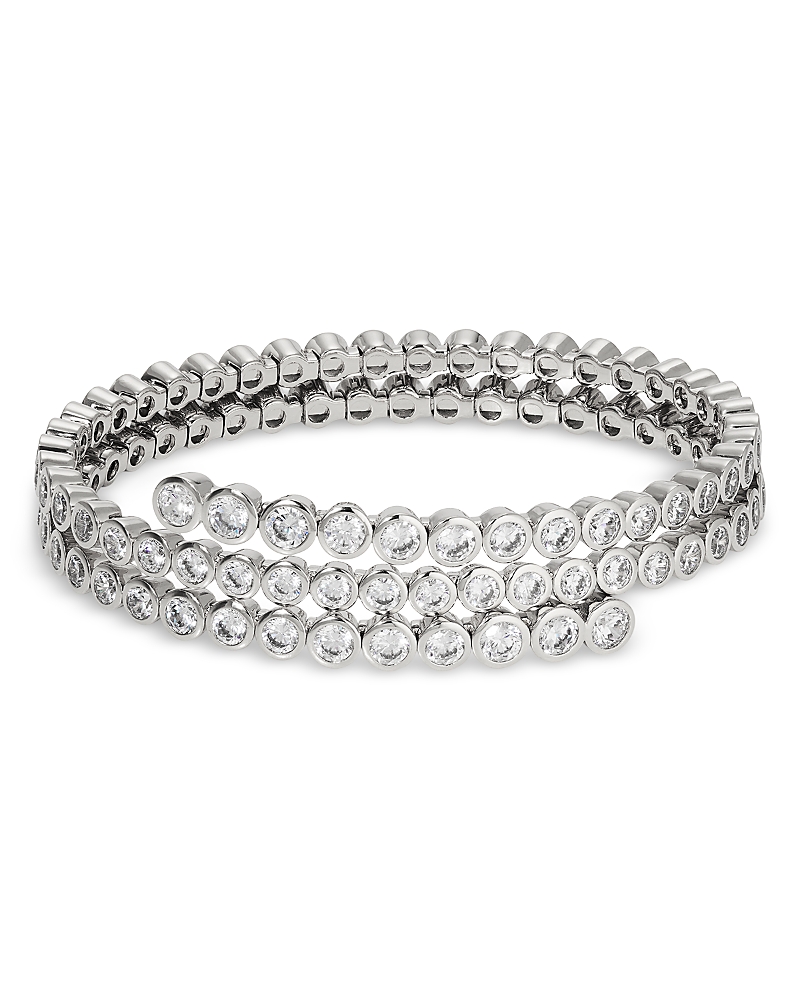 NADRI DAZZLE CUBIC ZIRCONIA BEZEL TRIPLE FLEX WRAP BRACELET