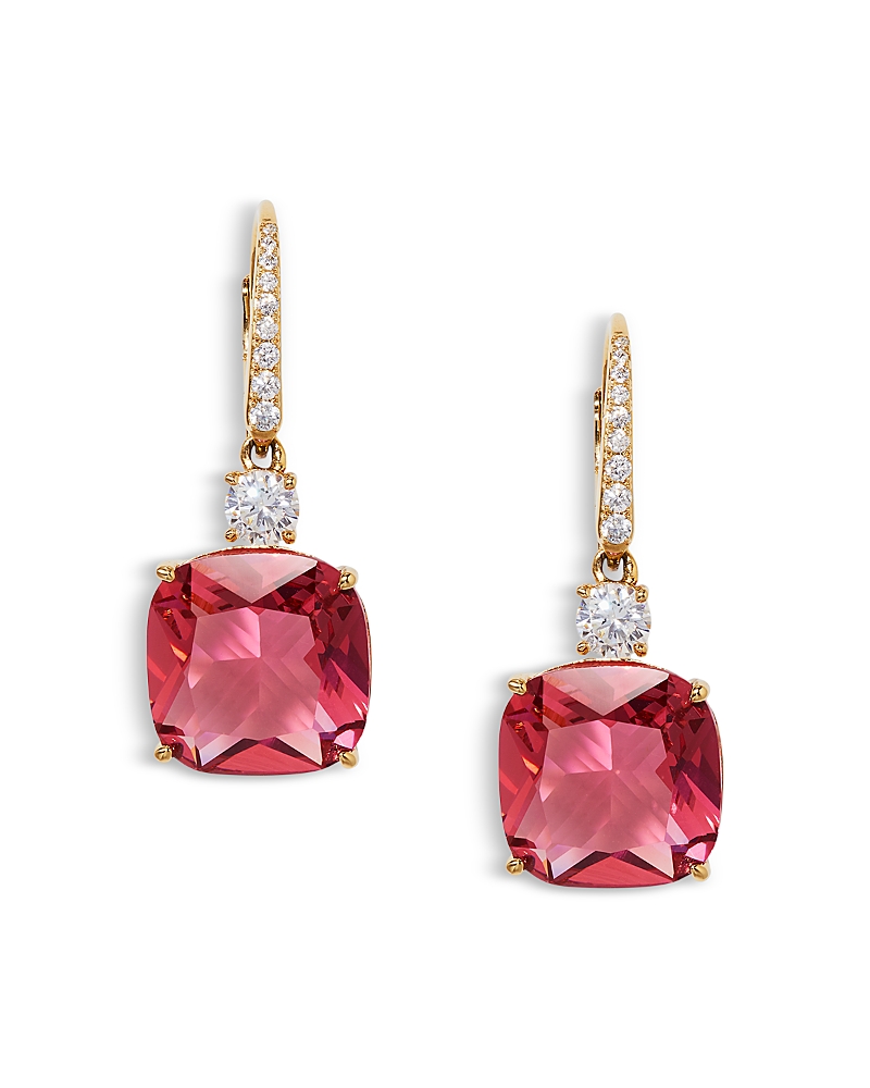 Nadri Soleil Cubic Zirconia Clear & Color Cushion Drop Earrings