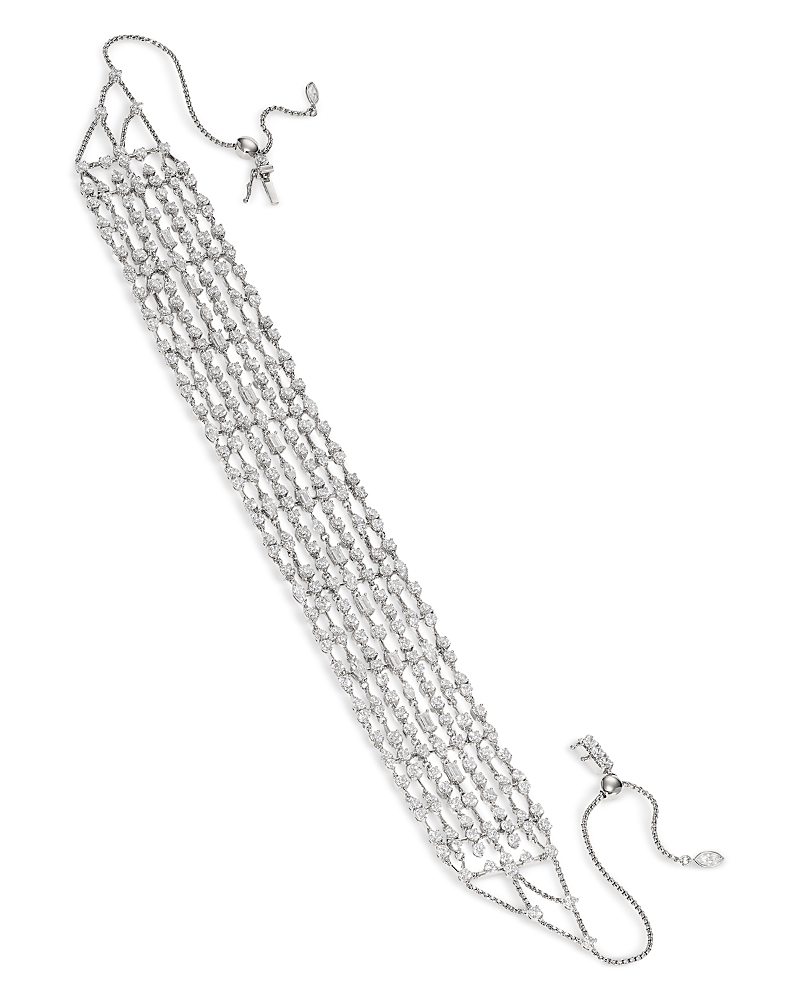 Nadri Cabaret Cubic Zirconia Choker Necklace In Silver