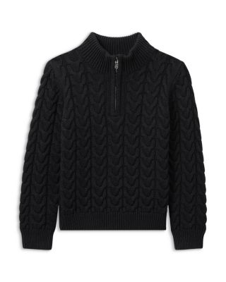 REISS - Boys' Tamworth Cable Knit Quarter Zip Sweater - Big Kid