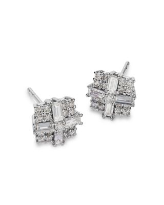 Diamond Stud Earrings in 14K White Gold, 0.65 tcw 