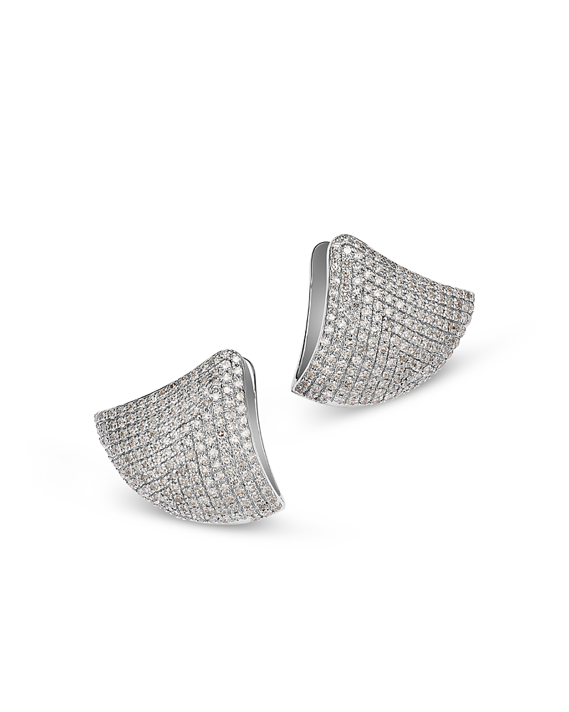 BLOOMINGDALE'S FINE COLLECTION DIAMOND HUGGIE EARRINGS IN 14K WHITE GOLD, 0.96 CT. T. W.