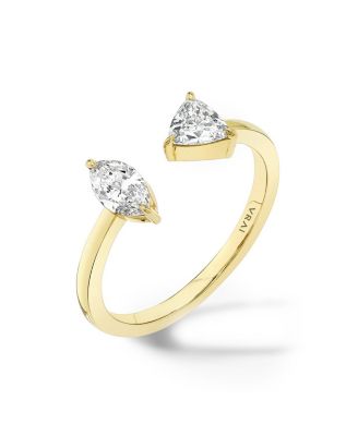 Mixed Lab-Grown Diamond Cuff Ring in 14K Yellow Gold, .50ctw Marquise & Trillion Lab Grown Diamonds