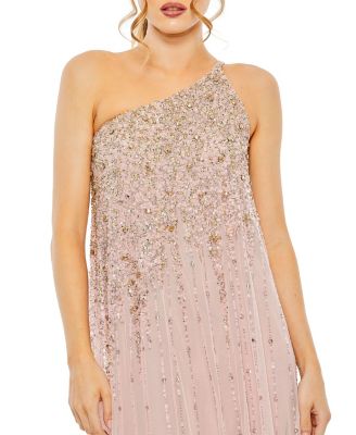 Mac Duggal One Shoulder Embellished Trapeze A Line Gown