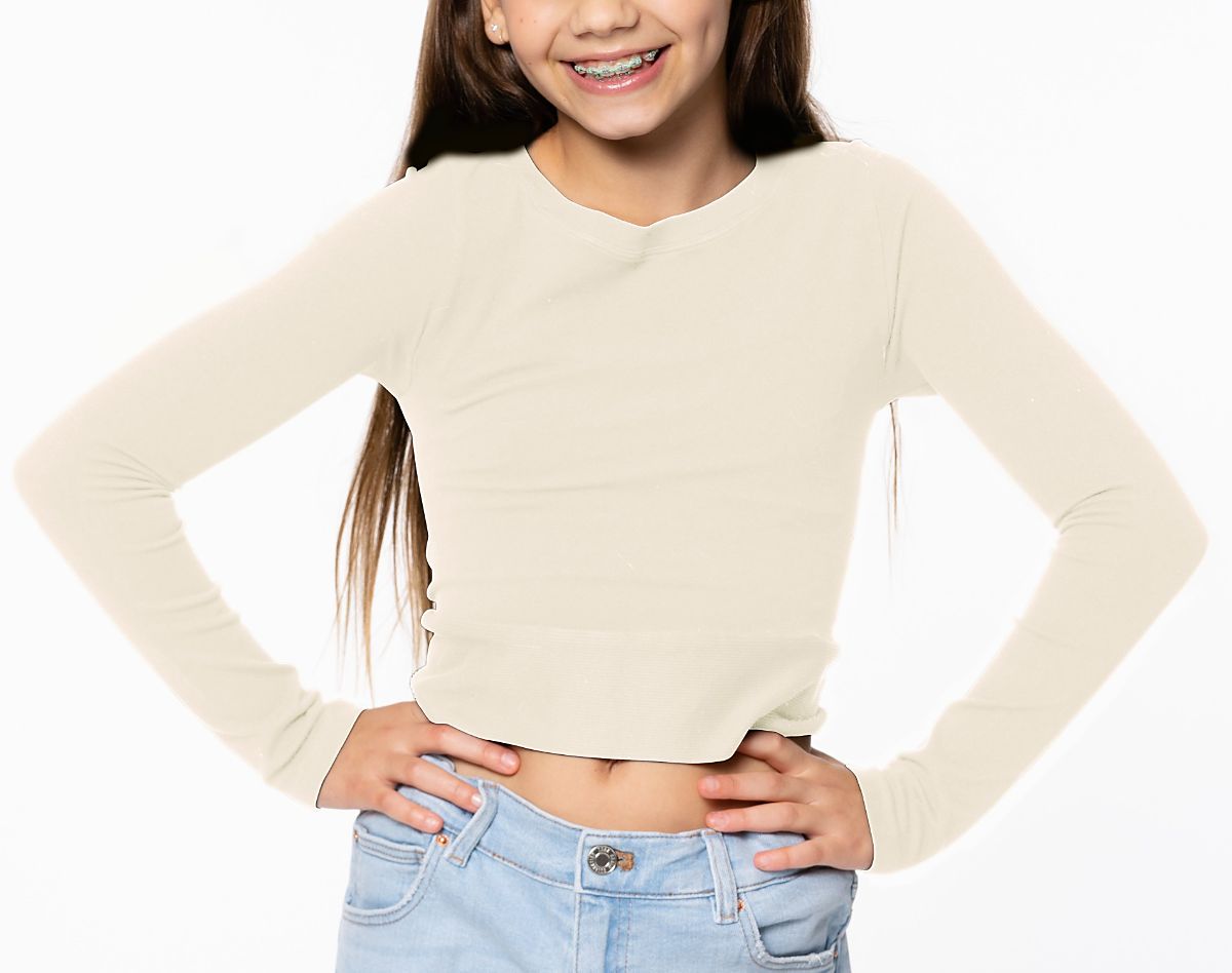 Malibu Sugar Malibu Sugar Girls' Goes with Everything Long Sleeve Seamless Top - Big Kid