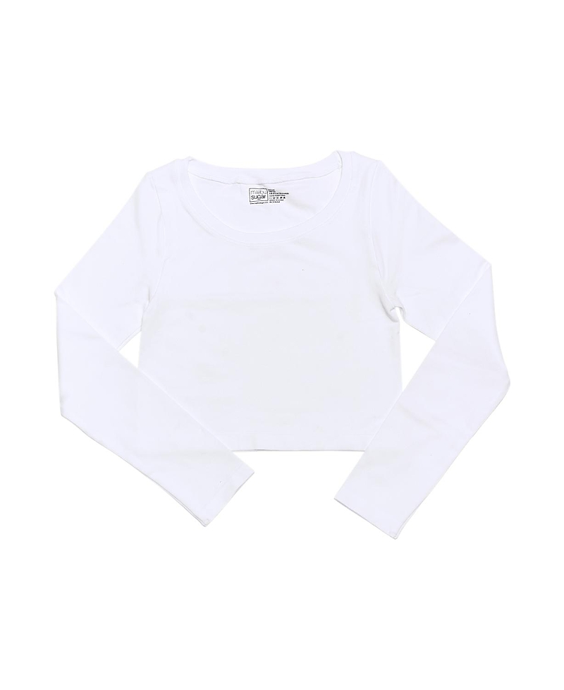 Malibu Sugar Girls' Goes With Everything Long Sleeve Seamless Top (8-14) - Big Kid In White