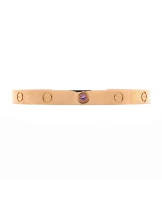 Pre-Owned Cartier - Love Cuff Bracelet 18K Rose Gold with Pink Sapphire