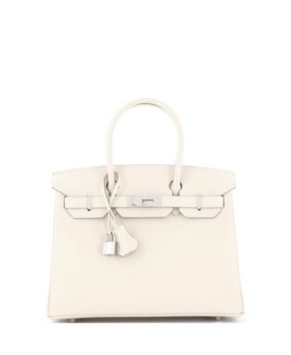 Pre-Owned Hermes Birkin 30 Handbag Light Epsom with Palladium Hardware