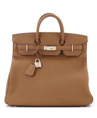 Pre-Owned Hermes Hac 40 Handbag Brown Togo with Palladium Hardware