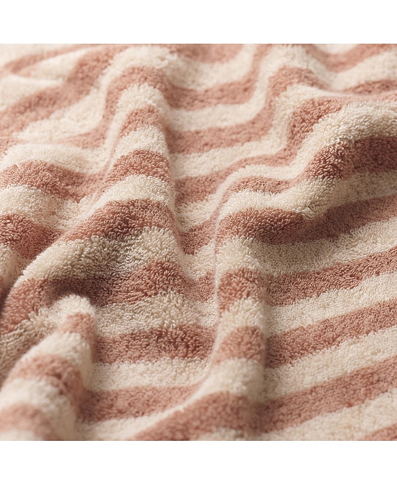 Piglet In Bed Pembroke Stripe Bath Towel In Sand Shell