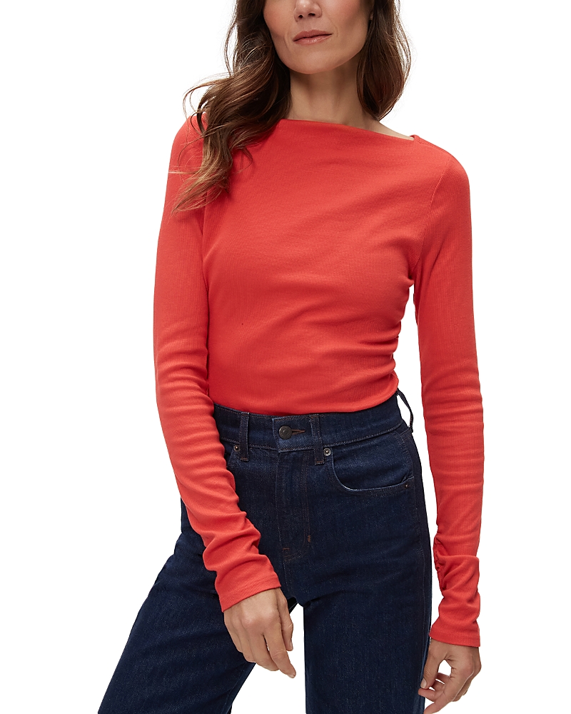 Michael Stars Clarke Ruched Tee In Cherry